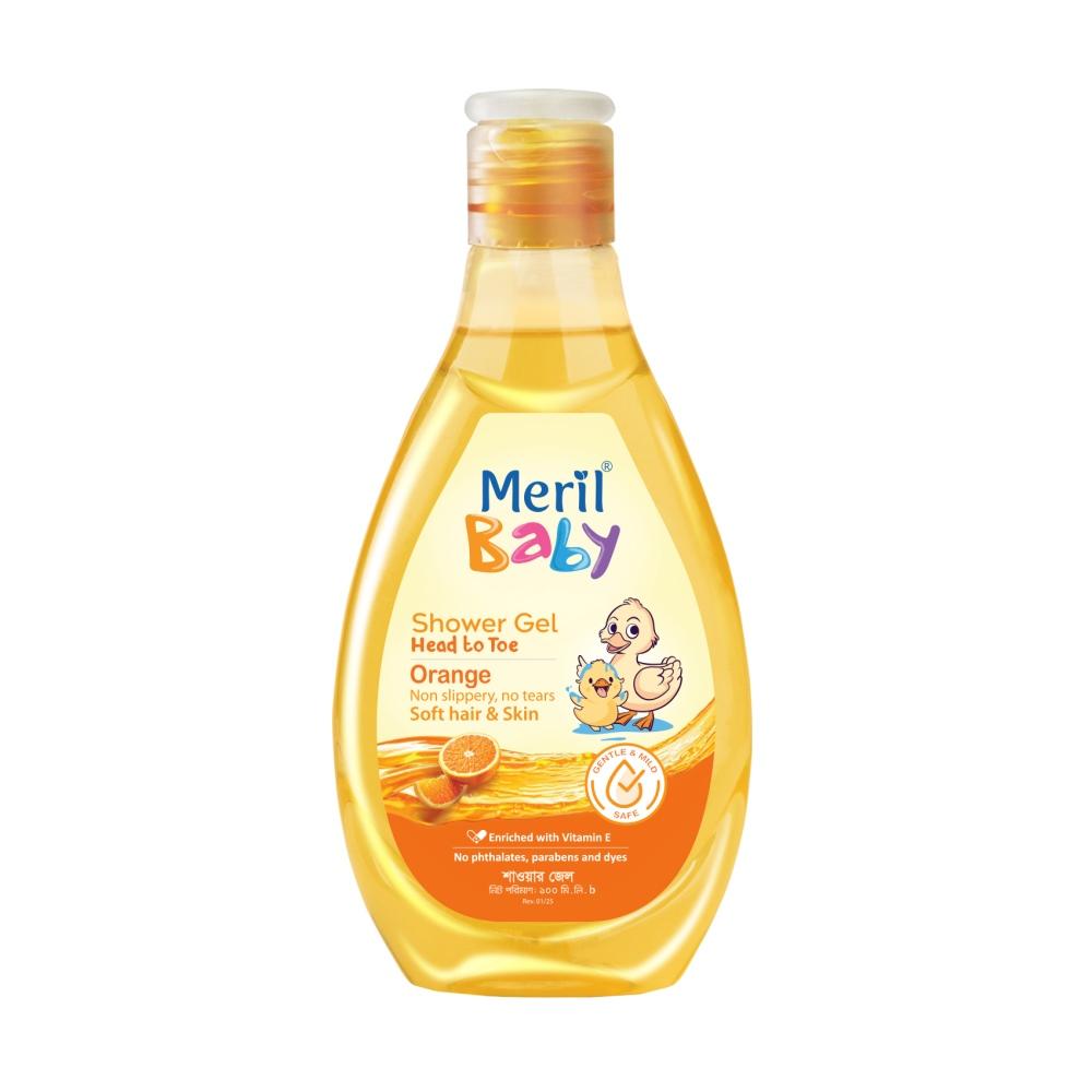 Meril Baby Shower Gel Head to Toe (Orange) (100 ml)